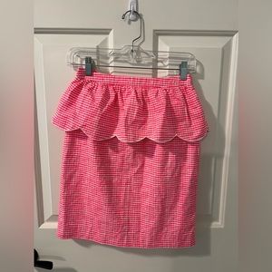 Lily scalloped gingham pink tube top